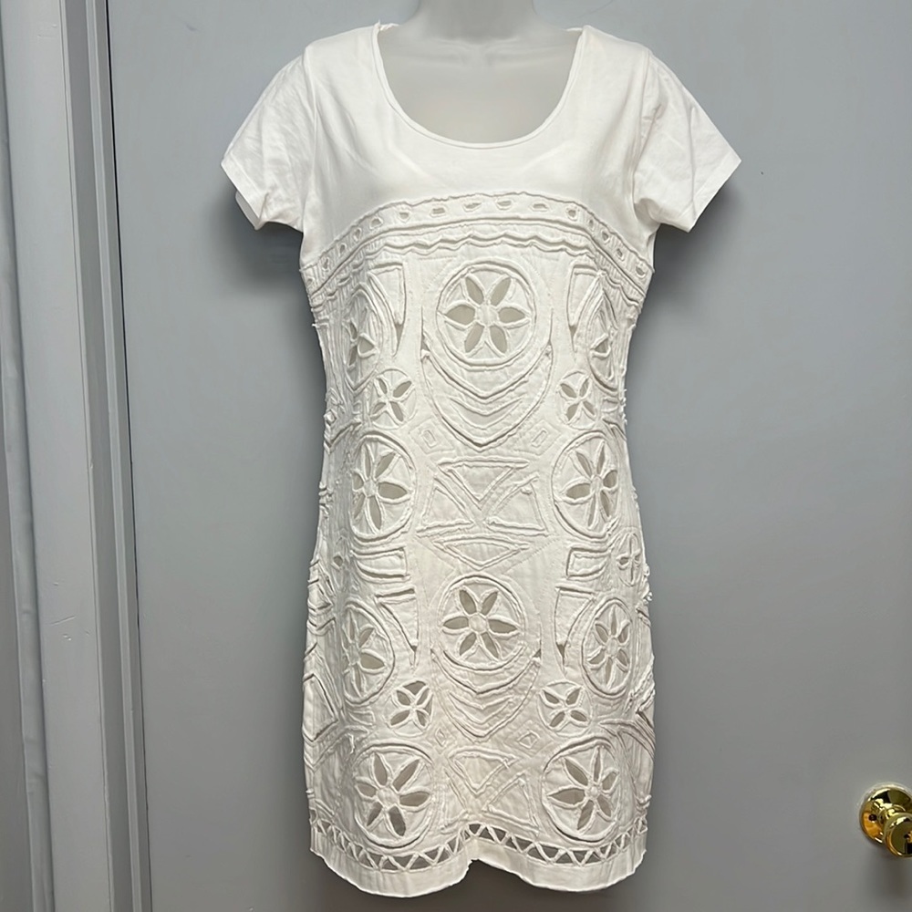 Nougat London Slip Dress with Woven Overlay Size2